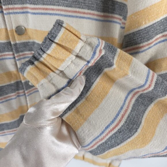 NWT ZARA Striped Beige Yellow Multicolored Structured Bomber Jacket Size M & L - Picture 10 of 12